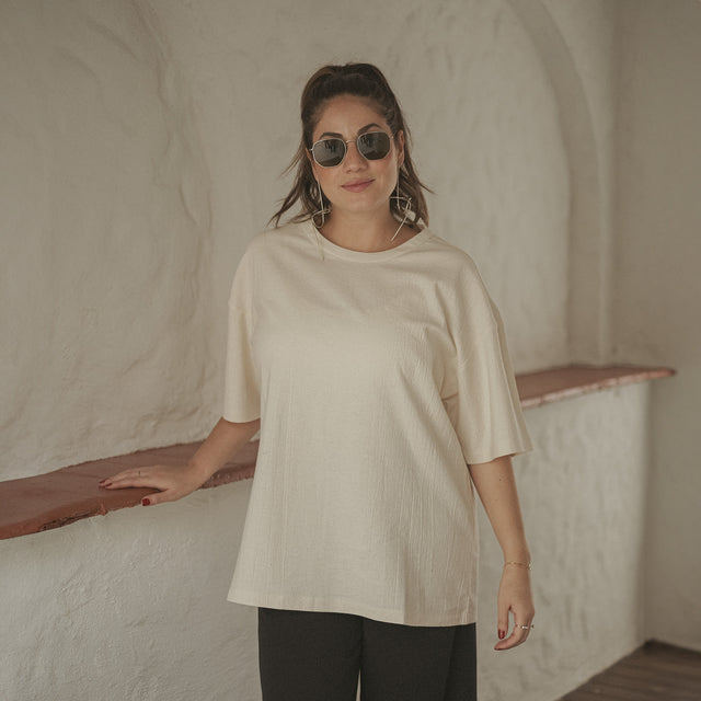 Camiseta Oversized Areia