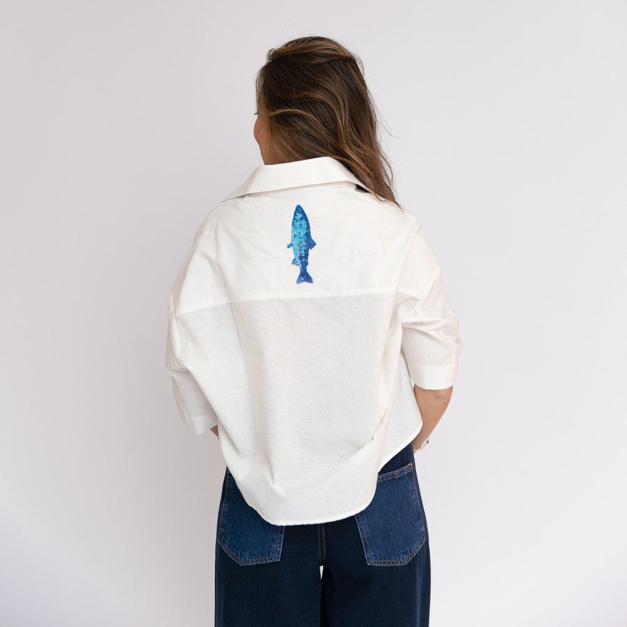 Camisa Cropped Sardine